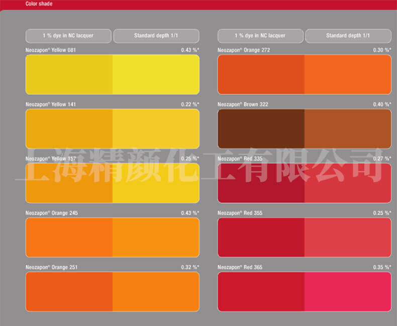 巴斯夫322金屬絡(luò)合染料棕色卡