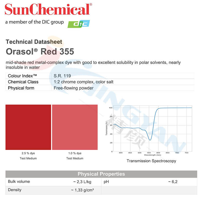 巴斯夫355染料紅TDS技術(shù)數(shù)據(jù)表